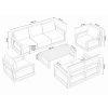 Zestaw Wypoczynkowy Aluminiowy BELLANTI Empoli 4 osobowy sofa i 2 fotele + stolik | Beż